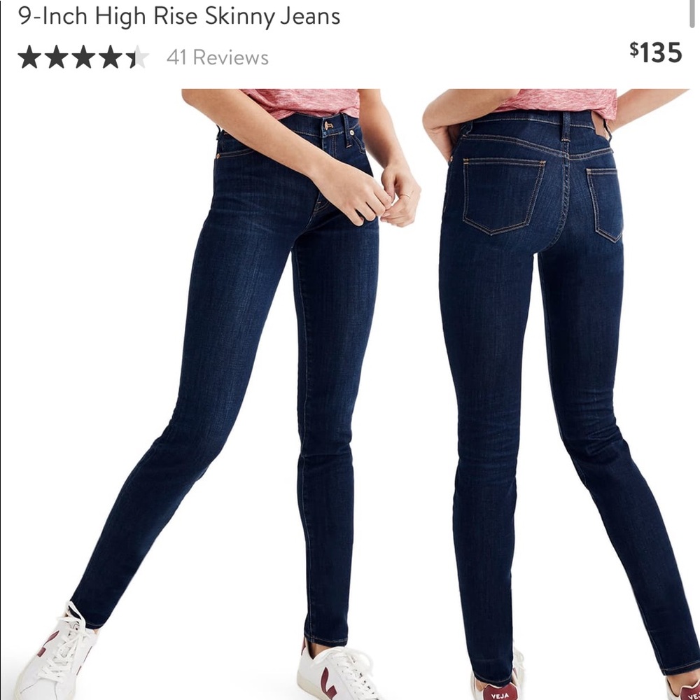 Madewell 9” high rise skinny jeans inlarkspur wash